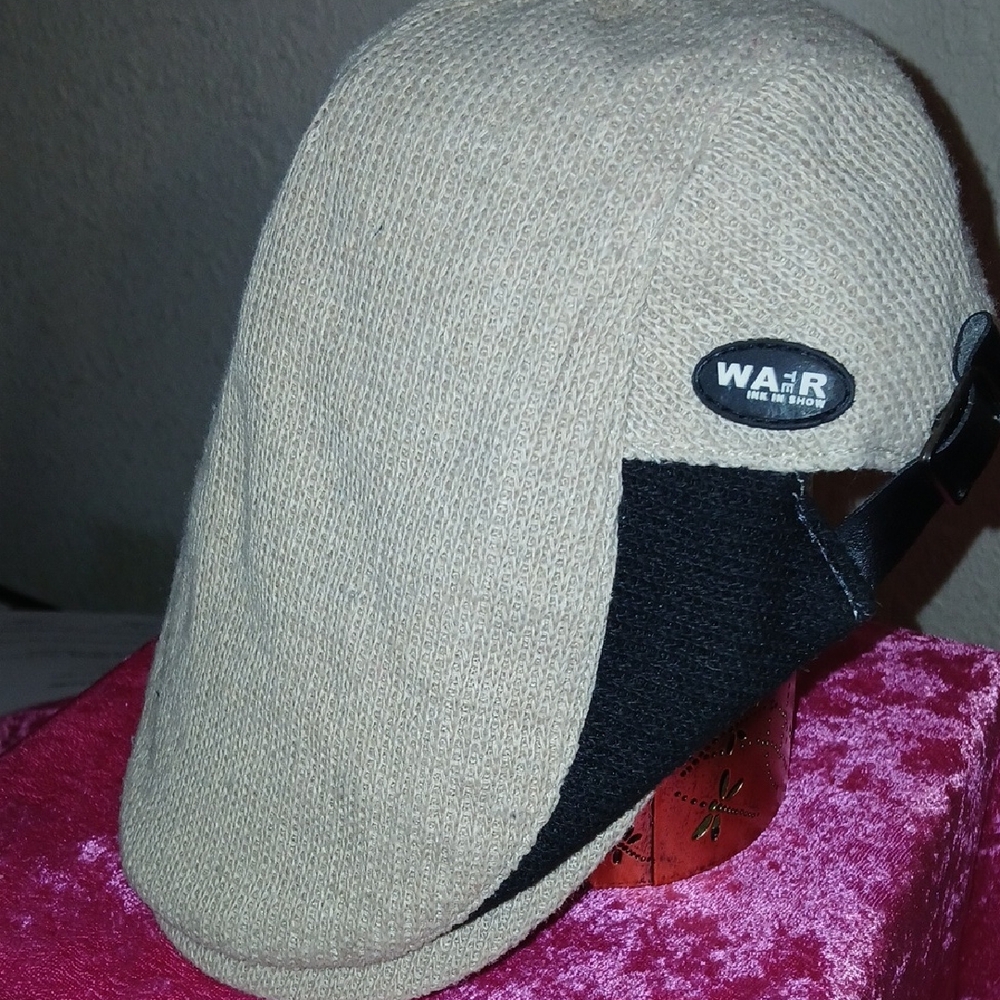 Beige and Black Men's Hat